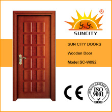 Portas de madeira contínuas tecidas interiores populares da venda quente (SC-W092)